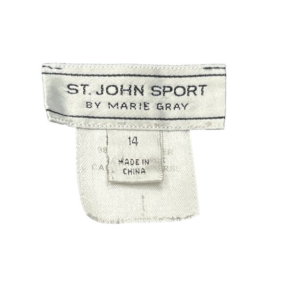 St. John Sport By Marie Gray Pants Women’s Size 14 Gold Hardware Black - Picture 4 of 4